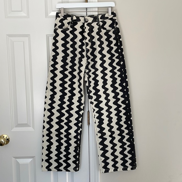Cider Wavy Retro Straight Leg Pants 